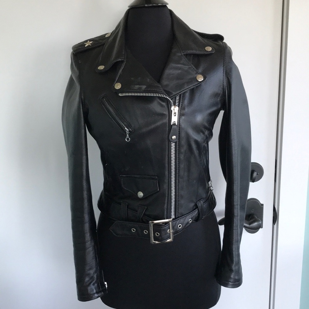 Schott NYC ladies Perfecto motorcycle jacket.
